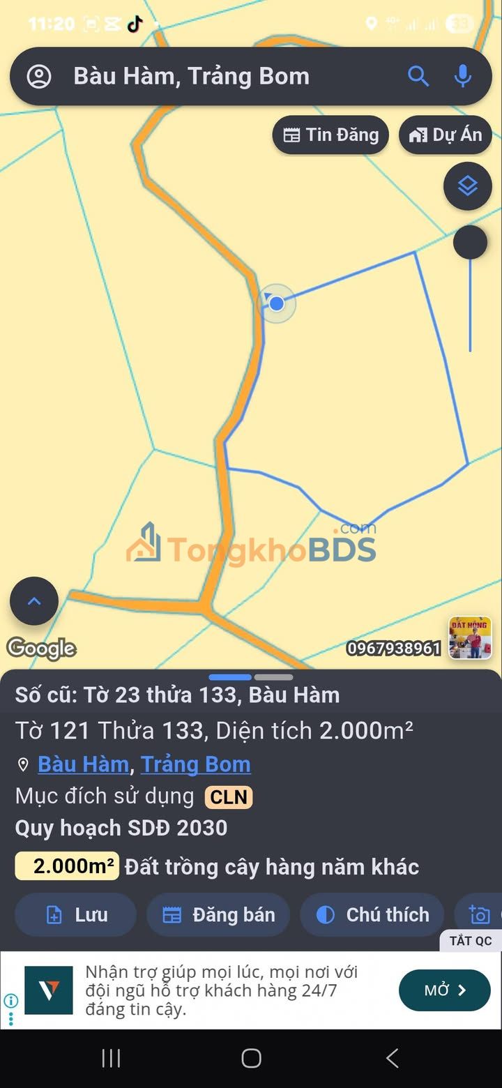 Bán Đất Vườn Đồng Nai 7200m² Mặt Tiền Bê Tông 30m - Giá Đầu Tư 1 Tỷ