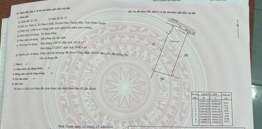 Bán Đất Vườn 4320m² Hàm Thuận Bắc, Bình Thuận - Giá 390 Triệu