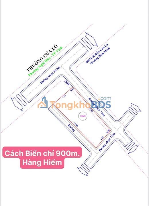 Đất Góc 3 Mặt Tiền Nghi Hòa, Cửa Lò 126m² - Sổ Đỏ Sẵn Sàng