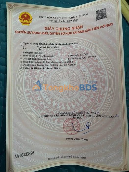 Đất Nghi Trường 103m² - Sổ Đỏ Rõ Ràng, Giá 1.4 Tỷ