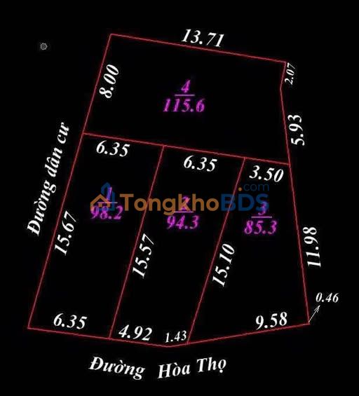 Bán Đất Mặt Tiền Đường Hòa Thọ, Nghi Thái, Nghệ An - 98m² Giá Từ 2.8 Tỷ