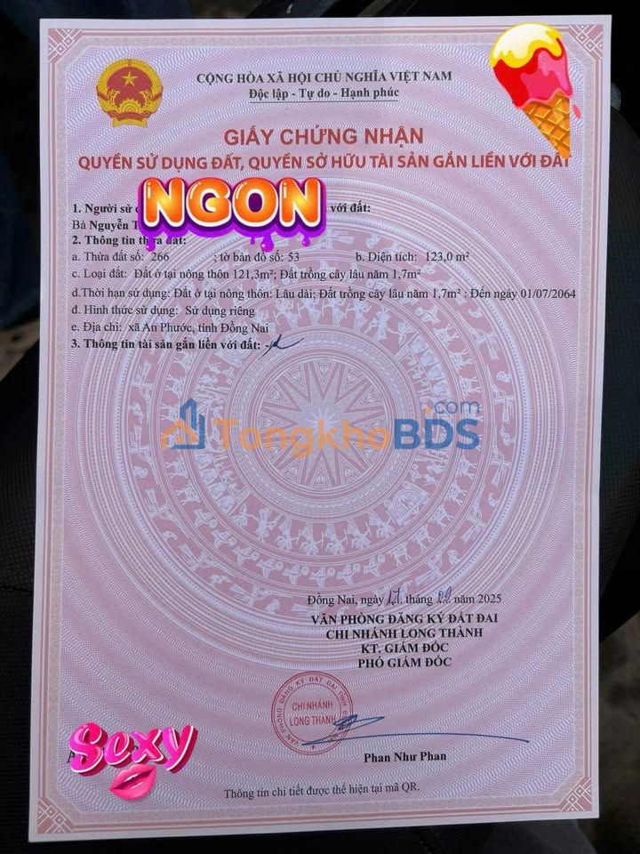 Đất nền Long Thành 123m² - Ngay TT, đối diện KCN 77ha, giá 2.05 tỷ