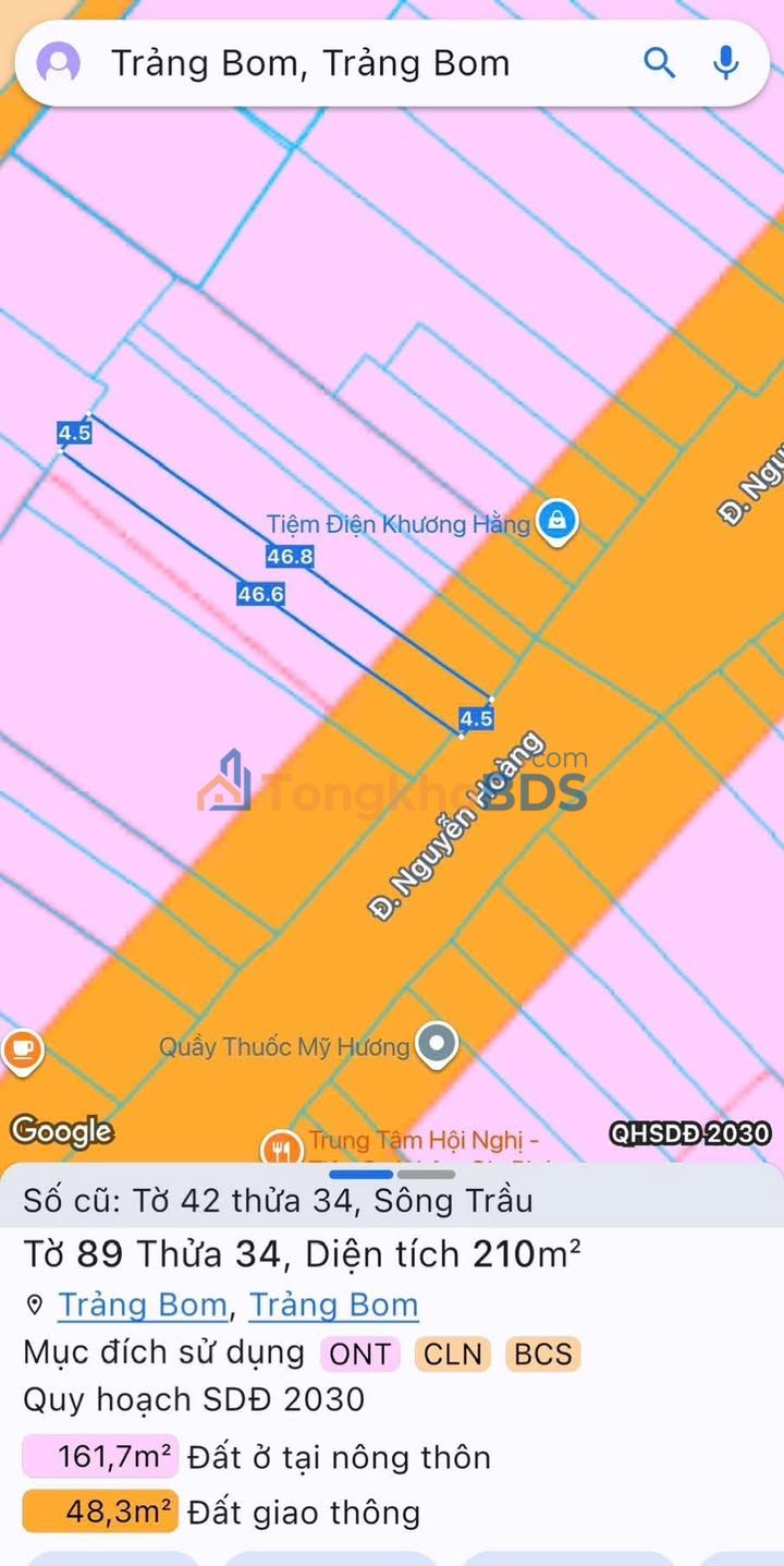 Nhà Mặt Tiền Kinh Doanh Nguyễn Hoàng - Trảng Bom, Đồng Nai | 210m² | 2.75 Tỷ