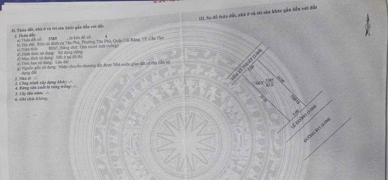 Bán Nền KDC Tân Phú, Cần Thơ - 80m² Sổ Hồng Thổ Cư, Giá 1.75 Tỷ