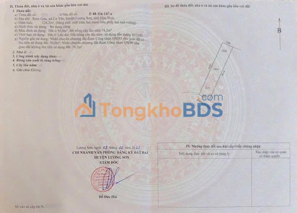 Đất Nền Lương Sơn 124m² - View Hồ Gò Trạng, Gần KCN Nhuận Trạch, Giá Thỏa Thuận