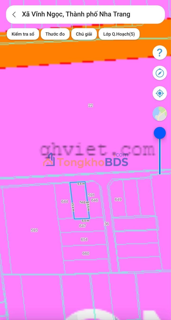 Đất Nền Vĩnh Ngọc Nha Trang 73.6m² Full Thổ Cư - Sổ Đỏ Rõ Ràng