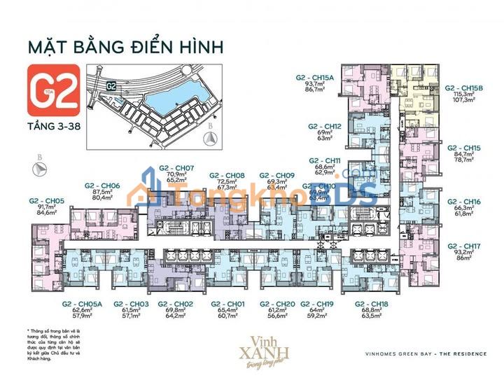 Căn hộ Vinhomes Greenbay Me Tri 61m² 7.2 tỷ - View đẹp