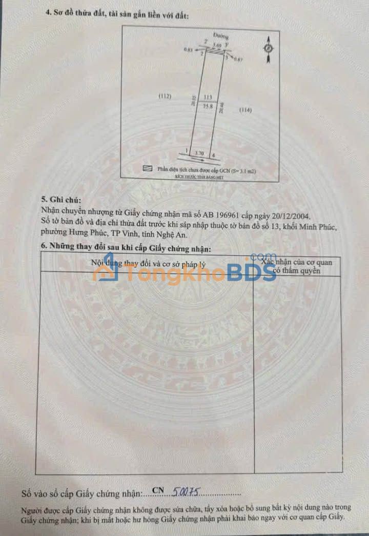 Nhà Phường Hưng Phúc, Vinh 75m² - Đường 6m, Giá 3.x Tỷ