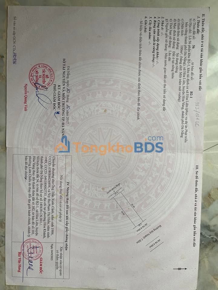 Đất Nền TDC Hoà Liên Bền Vững - Sổ Hồng Chính Chủ, 100m², 3.15 Tỷ