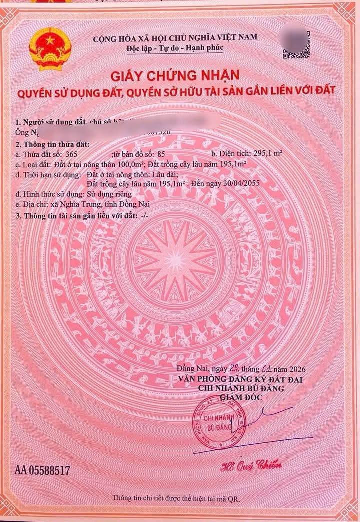 Bán Gấp Đất Nghĩa Trung Bù Đăng 480m² - Giá 100 Triệu