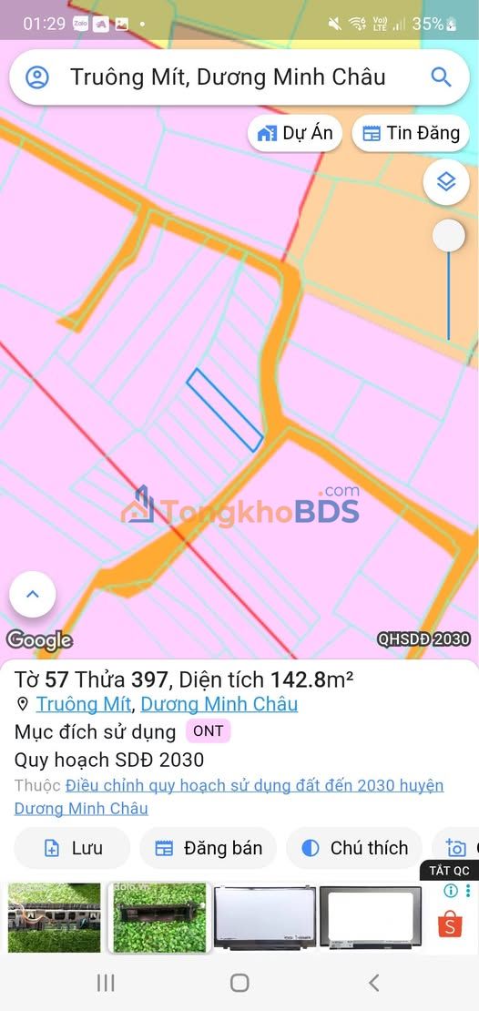 Bán Đất Truông Mít Gò Dầu 140m² - Full Thổ Cư, Sẵn Sổ Hồng