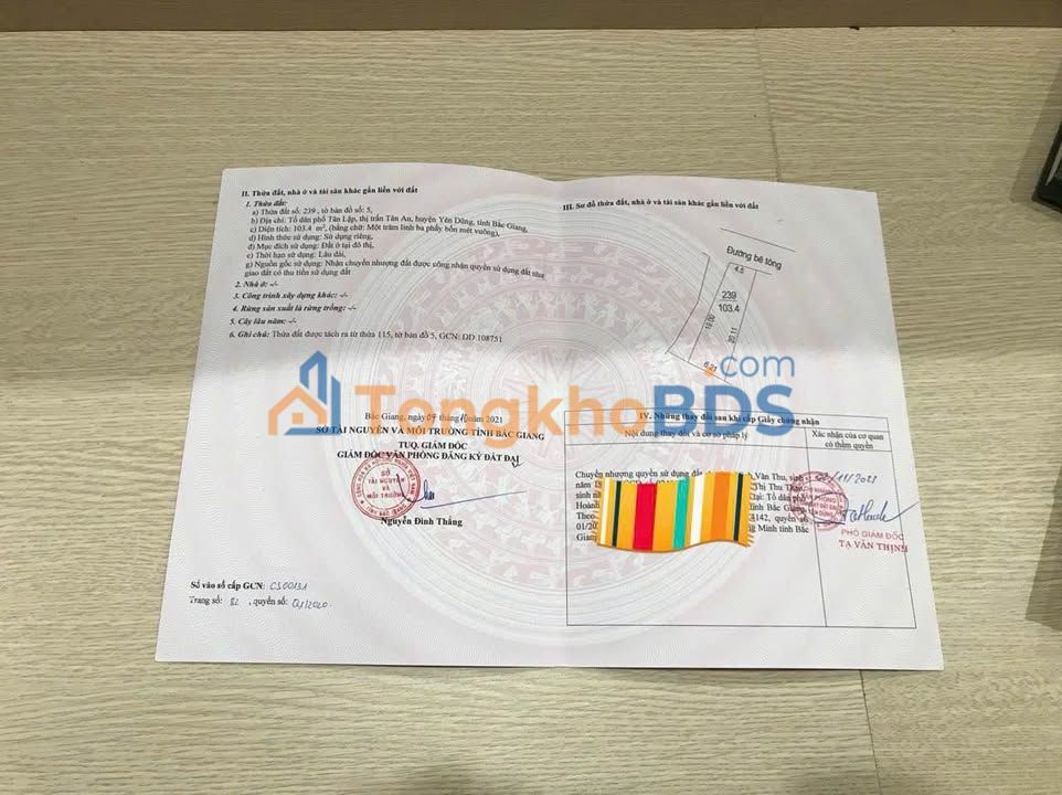 Đất nền Tân An, Bắc Giang 103m² - Cạnh Vành đai 5, tiềm năng tăng giá