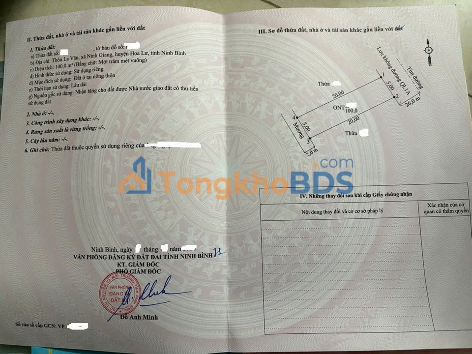 Đất Mặt Tiền QL1A La Vân, Gia Viễn 100m² - Kinh Doanh Sinh Lời Cao