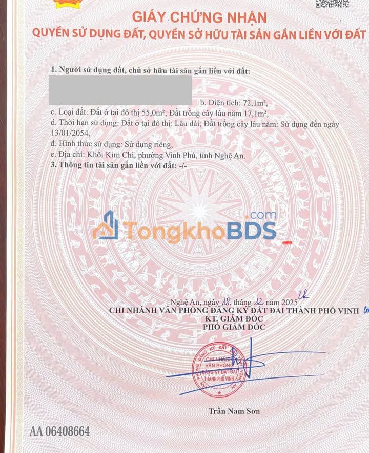 Bán Đất Xã Nghi Ân, TP Vinh 72m² - Giá Chỉ 1.x Tỷ, Sổ Hồng Sẵn Sàng