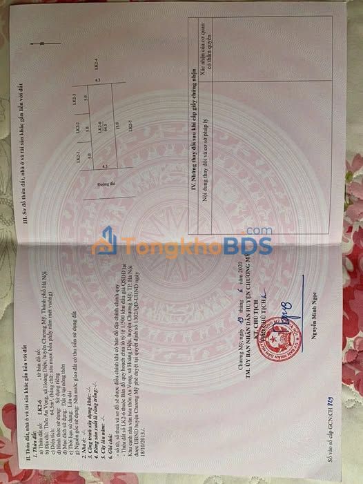 Đất đấu giá An Vọng - Chương Mỹ 64.5m² - Sổ đỏ sẵn sàng