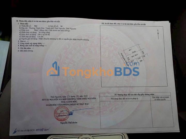 Đất Thịnh Đán Thái Nguyên 96m² 2.3 tỷ - Sổ đỏ chính chủ