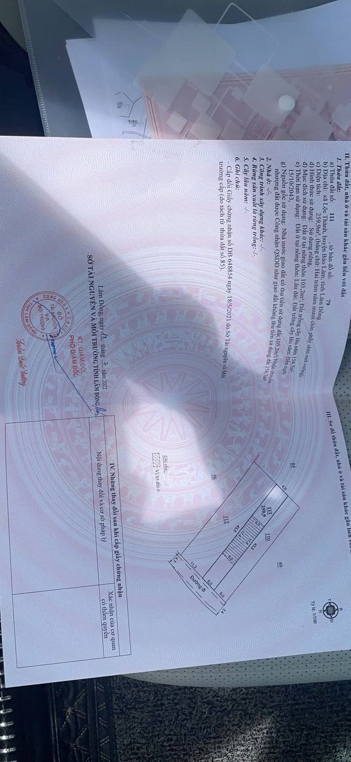 Đất Lộc Thành, Bảo Lâm - 258m² TC, 2 Mặt Tiền, 700 Triệu