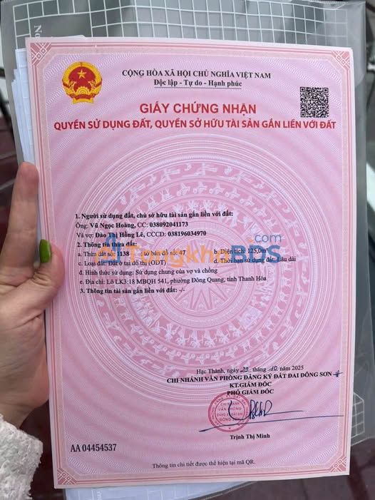 Đất Phường Đông Quang 125m² 1,1 tỷ - Sổ đỏ chính chủ