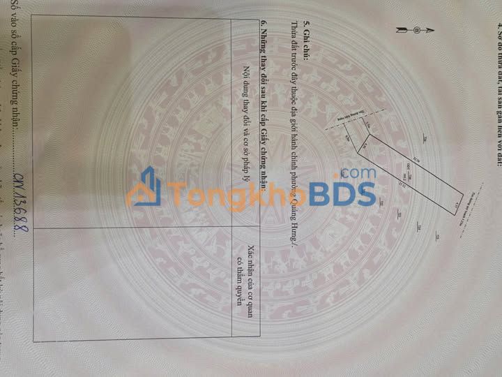 Đất nền Trần Bình Trọng, TP Thanh Hóa - 103m² hướng Tây Nam, giá 3 tỷ