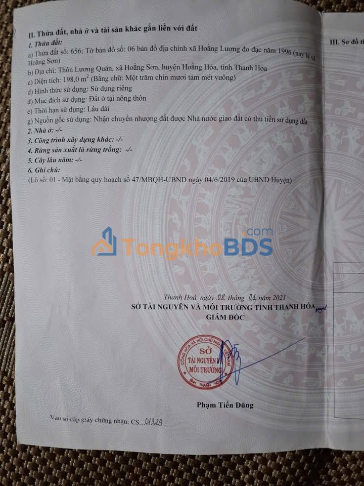 Bán Đất Đầu Ve 200m² Xã Hoằng Sơn, Thanh Hóa - Mặt Tiền Rộng, Vị Trí Đắc Địa