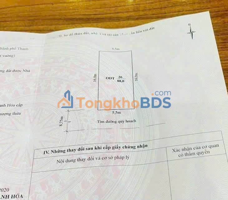 Đất Nền 88m² Mặt Tiền 5.5m Đường Nguyễn Công Trứ, TP Thanh Hóa - Giá 5.x Tỷ