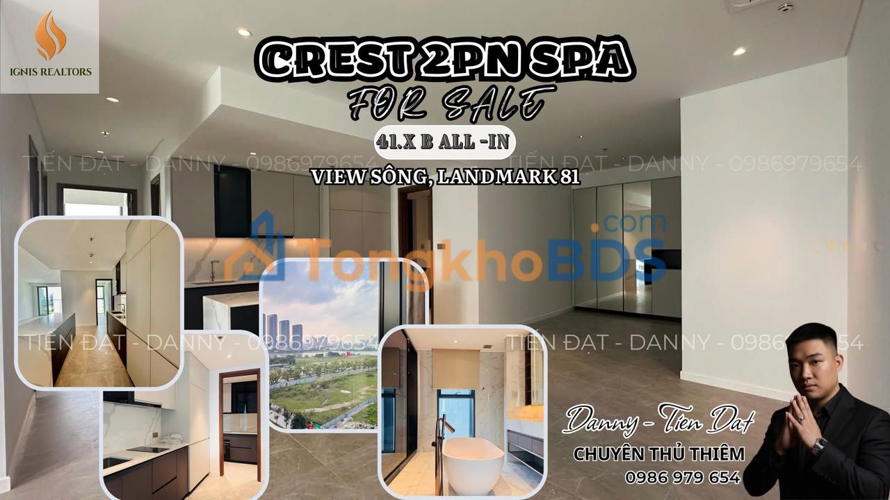 Căn hộ Crest 129m² view Sông Sài Gòn, Landmark 81 - Sẵn sàng đón chủ mới