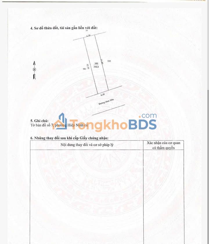 Bán Đất Phường Hiệp Ninh, TP Tây Ninh - 208m² Thổ Cư, MT 10m - 14.3 Tỷ