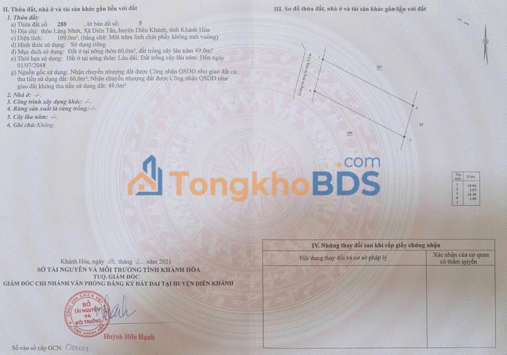 Đất nền Diên Tân, Khánh Hòa 109m² - Sổ đỏ sẵn, giá chỉ từ 470 triệu