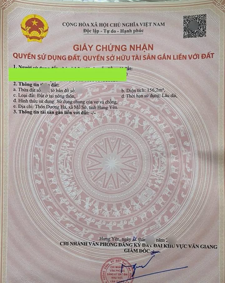 Đất nền Mễ Sở, Yên Mỹ, Hưng Yên - Lô góc 156m², giá 6.7 tỷ, ô tô tránh