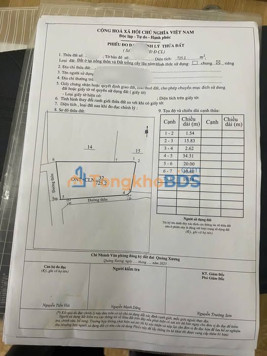 Đất nền Quảng Ngọc Quảng Xương 750m² 1 tỷ - Sổ đỏ chính chủ