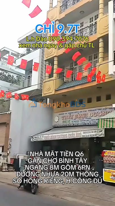 Nhà Mặt Tiền Q6 - Ngang 8m - 9.7 Tỷ - Gần Chợ Bình Tây, Sổ Hồng Hoàn Công