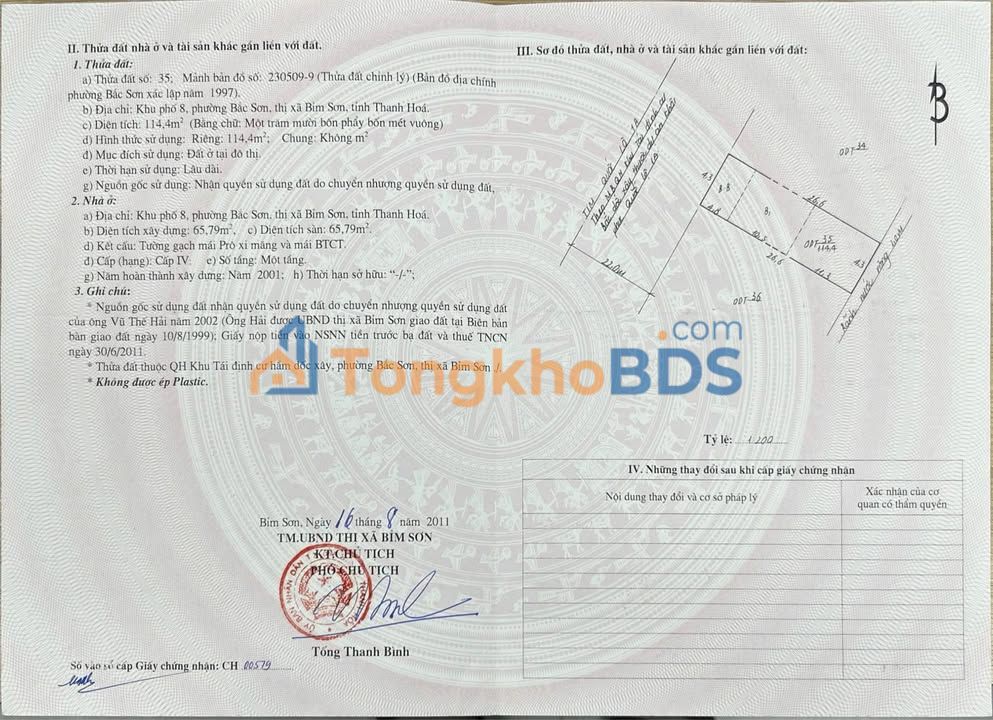 Nhà Mặt Tiền QL 1A Bỉm Sơn 114m² - Kinh Doanh/Ở Tốt