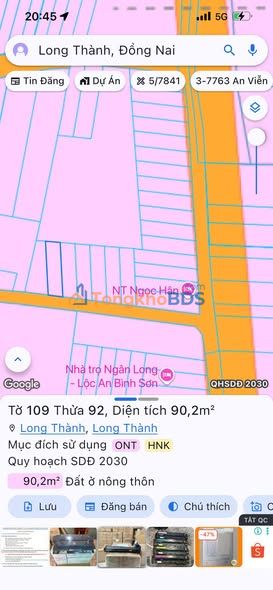 Đất Nền Long Thành - Sổ Hồng Thổ Cư 90m² Gần Sân Bay, KCN Lộc An