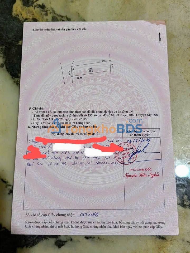 Bán đất nền Bột Xuyên, Mỹ Đức 135m² - Sổ hồng sẵn, tiềm năng tăng giá