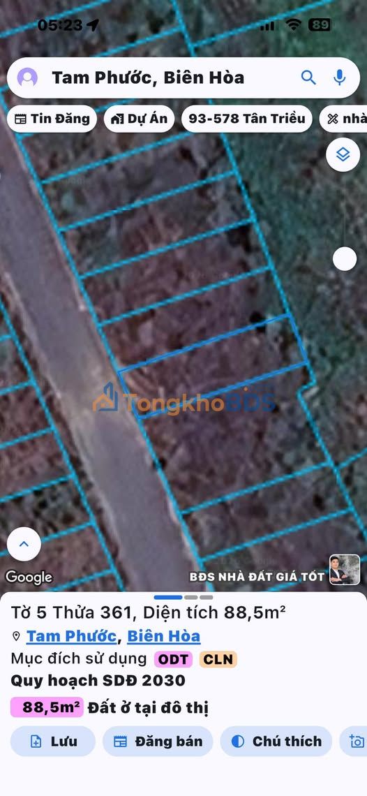 Bán Đất Tam Phước Long Thành 55m² - Sổ Riêng, Đường Nhựa 8m, Giá 8xx Triệu