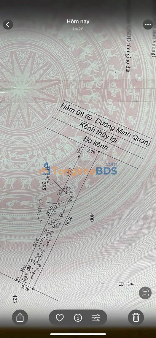 Đất hẻm 68 Dương Minh Quan Sóc Trăng 400m² 3,5 tỷ - Xây dựng tự do