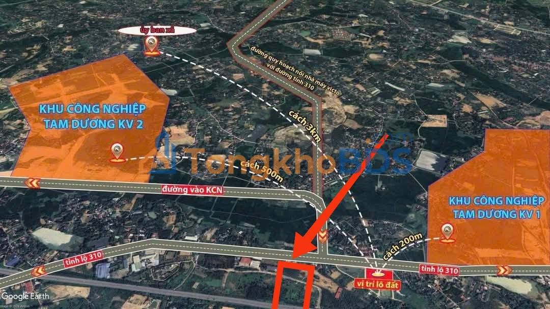 Bán Gấp Đất Nền 400m² Mặt Tiền TL310 Cạnh KCN Tam Dương - Sổ Hồng Sẵn Sàng