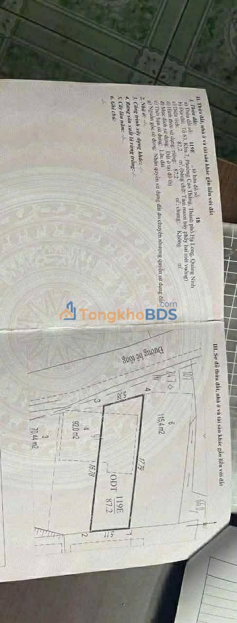 Bán đất Cao Thắng, Hạ Long 87.5m² - Sổ hồng sẵn, ô tô đỗ cửa