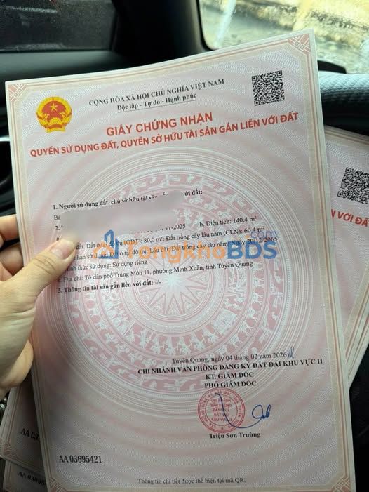 Đất nền Minh Xuân Tuyên Quang 135m² 1.6 tỷ - Đường to ô tô