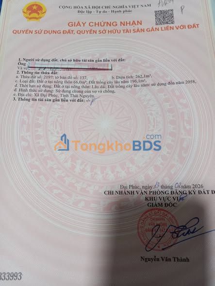 Đất Nền Phúc Trìu - 262m² - View Đồng Mát Mẻ - Giá 1 Tỷ