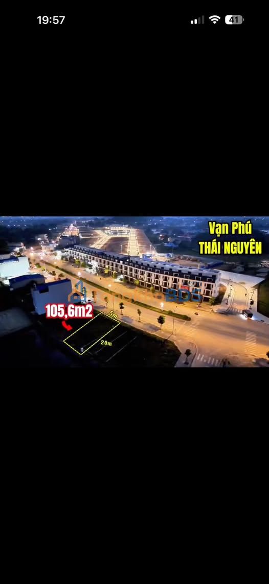 Đất nền Vạn Phú Thái Nguyên 106m² 20 tỷ - Sổ đỏ chính chủ