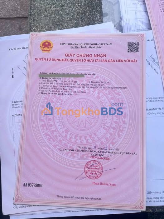 Đất nền Trảng Bàng 3.105m² 330 triệu - Đất thổ cư 100%