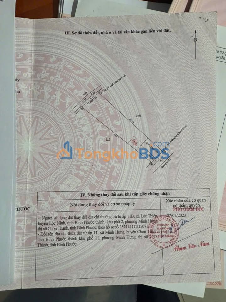 Đất nền Bình Phước 1819m² - Sát KCN Minh Hưng, Giá 2.4 Tỷ