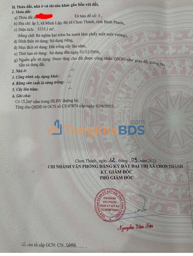 Đất nền Minh Lập, Chơn Thành 1440m² - Giá F0 chỉ 400 triệu - Sổ sẵn