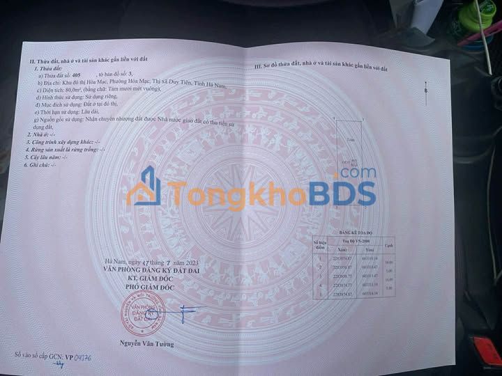 Đất nền kinh doanh trục chính chợ Hoà Mạc, Duy Tiên - 80m² - Hơn 6 tỷ