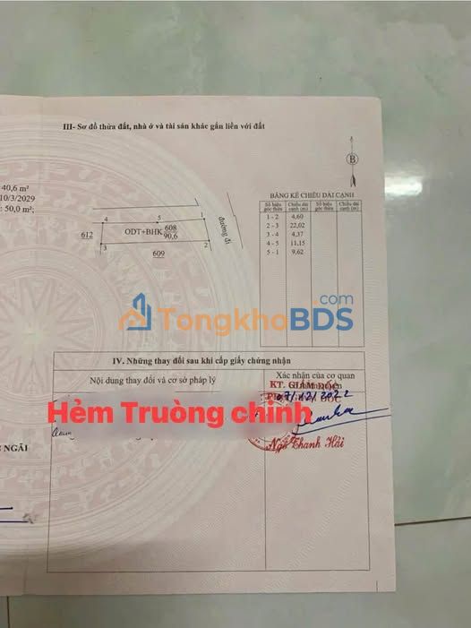 Đất nền 90m² hẻm xe hơi Trường Chinh, Nghĩa Lộ - Giá tốt đầu tư