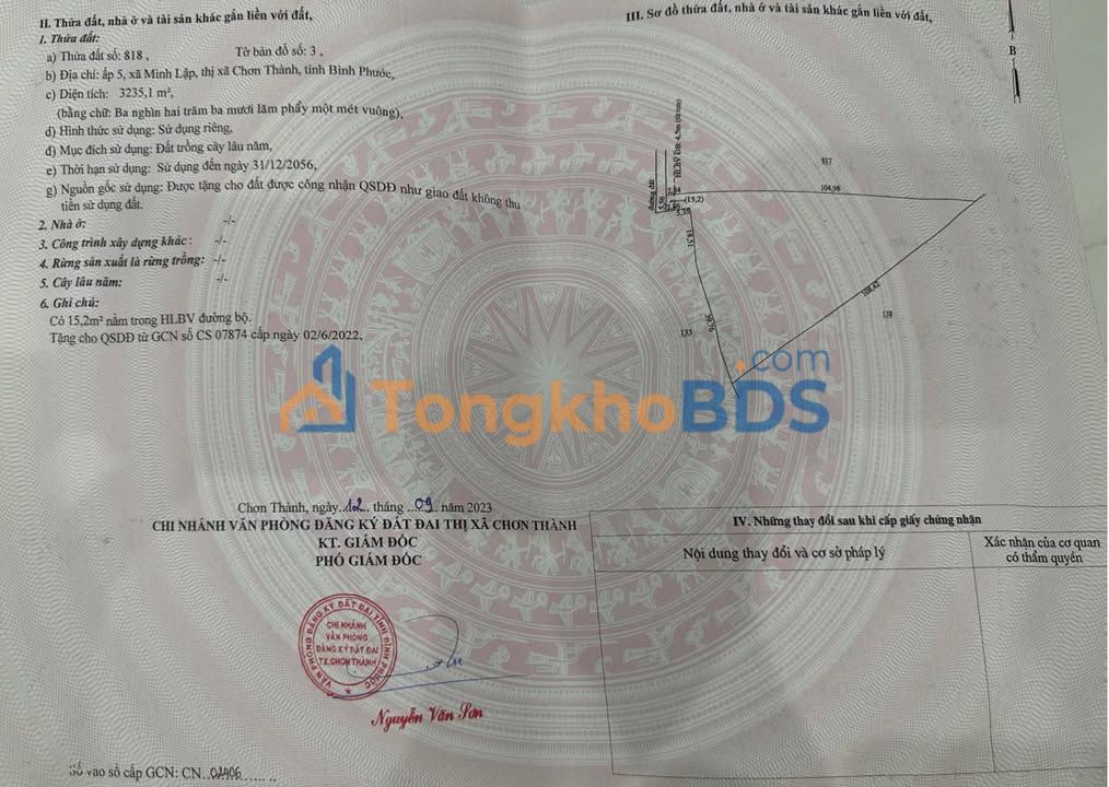 Bán Đất Minh Lập Bình Phước 10800m² - Giá Hơn 400 Triệu - Sổ Đỏ Chính Chủ