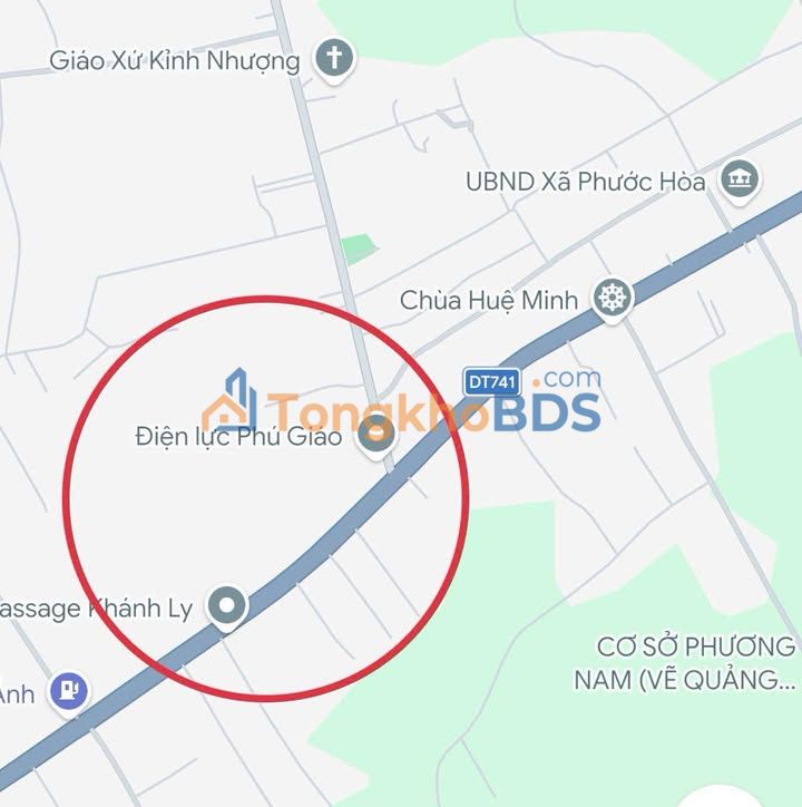 Đất nền mặt tiền DT741, Phú Giáo 100m² - Giá 5 tỷ, vuông vức