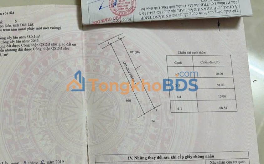 Đất thổ cư 680m² trung tâm Eabar, Buôn Đôn - Sổ đỏ sẵn sàng giao dịch!