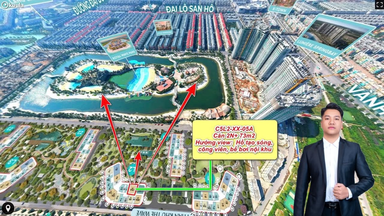 Căn hộ 2PN Masteri Grand Coast 73m² - 1.3 Tỷ View Hồ Sóng